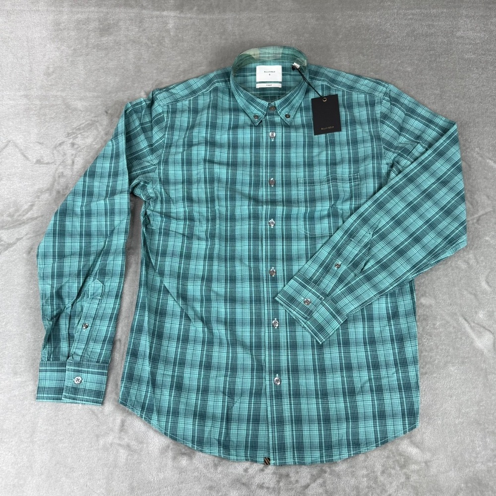 Billy Reid Tuscumbia Classic Shirt Mens Small Nile Blue Shadow Plaid $198 NWT